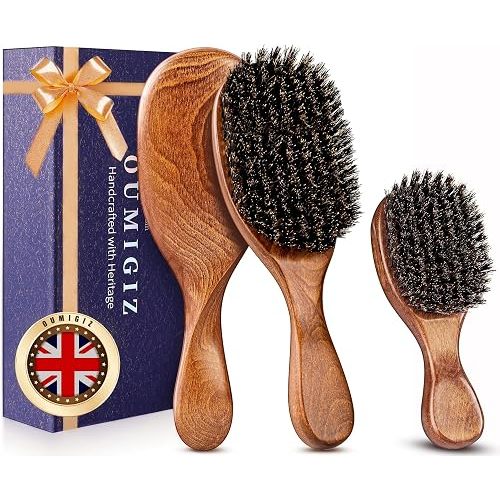 100% Boar Bristle Hair Brush Large and Mini, British Craftsmanship