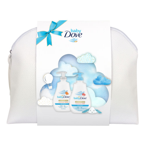 Baby Dove Moisture Rich Hypoallergenic Gift Set, Body Lotion, Body Wash & Bunny Towel, 3 Count
