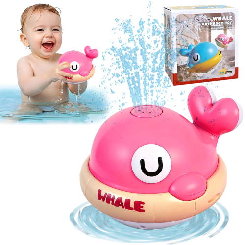 Baby Bath Toys, Light Up Whale Sprinkler Bath Toys for Toddlers 1-3, Pool Water Toys for Toddler Bath Toys, Birthday Gifts Toys for 1 2 3 Year Old Boys Girls