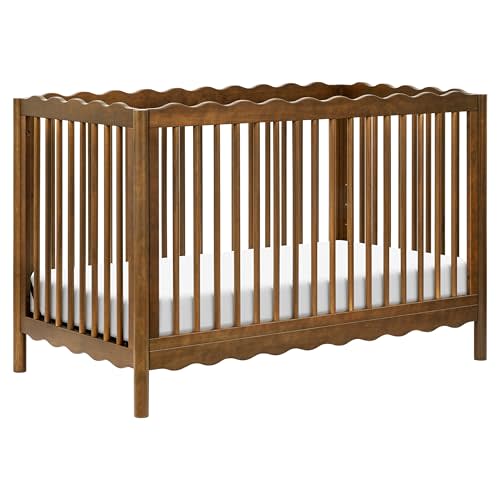 Babyletto Swell Convertible Baby Crib, GREENGUARD Certified, Natural Walnut | Converts to Toddler Bed, Daybed & Full-Size Bed - 4 Adjustable Mattress Heights - Toddler Conversion Kit Included