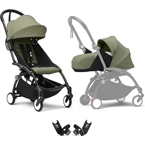Stokke YOYO3 Stroller from Newborn to Toddler, Easy Folding, Black/Olive