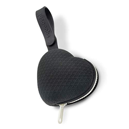 Squooshi Heart Pacifier Holder Case | BPA Free Silicone | Attaches to Strollers & Diaper Bags