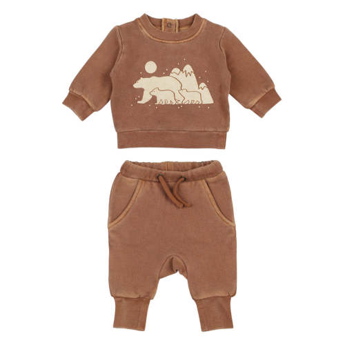 Latte Bear | Organic Cozy Graphic Sweatshirt & Jogger Set