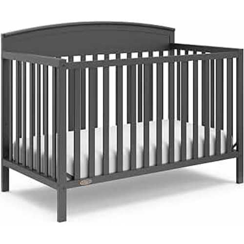 Graco Benton 5-in-1 Convertible Crib (Gray) – GREENGUARD Gold Certified, Converts from Baby Crib to Toddler Bed, Daybed and Full-Size Bed, Fits Standard Full-Size Crib Mattress