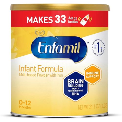 Enfamil Infant Formula, Milk-based Baby Formula with Iron, Omega-3 DHA & Choline, Powder Can, 21.1 Oz
