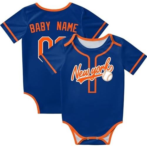 KREDE Baby Clothes Unisex Bodysuit Personalized Custom Baby Name Number for Boy Girl Size: 6 months