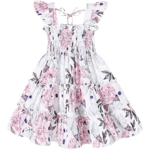 YOUNGER TREE Toddler Girl Dress Kids Sleeveless Ruffle Dresses for Girls Summer Outfits Beach Sundress