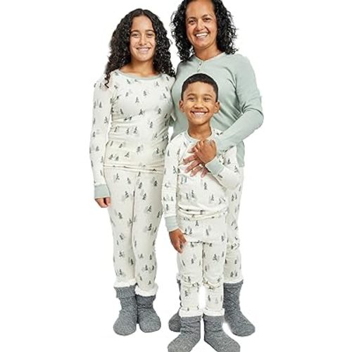 HonestBaby Family Matching Holiday Pajamas Organic Cotton for Men, Women, Kids, Toddlers, Baby Boys, Girls, Unisex Pets