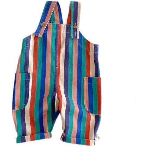 6Months-5Years Unisex-baby Print Overall Baby-boys and Newborn Cute Cotton Striped Bib Pants Jeans Jumpsuit