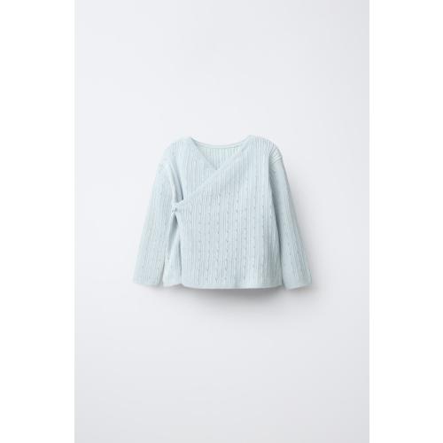 RIB OPENWORK KNIT JUMPER - Light blue | ZARA United States