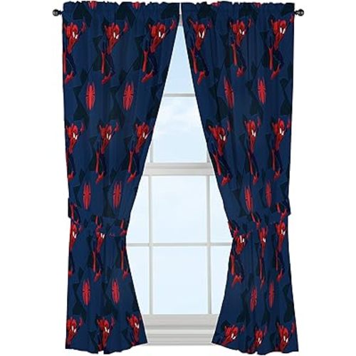 Jay Franco Marvel Avengers Team 63" inch Drapes 4 Piece Set - Beautiful Room Décor & Easy Set up - Window Curtains Include 2 Panels & 2 Tiebacks (Official Marvel Product)