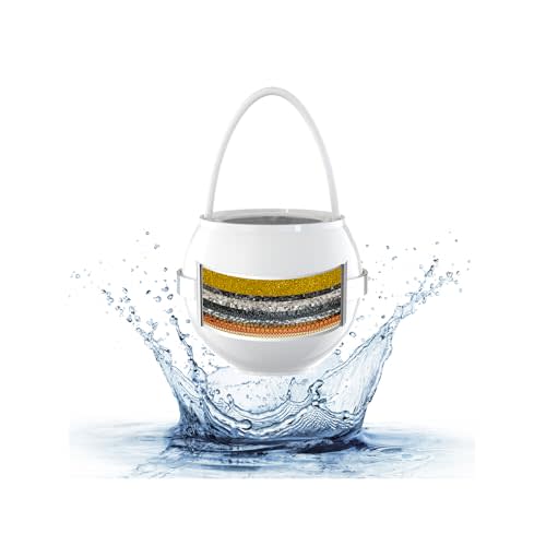 Luxury Version Bath Water Filter for Tub Faucet with Overflow,3,000 Gallons Filtration,Remove Contaminants,Chlorine,Fluoride,Hard Water Softener,Enhances Health of Skin,Hair,Nails,Relieve Eczema,White