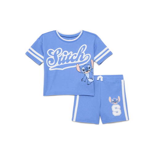 Stitch Baby Boys Athletic Graphic Tee and Shorts Set, 2-Piece, Sizes 0/3M-24M
