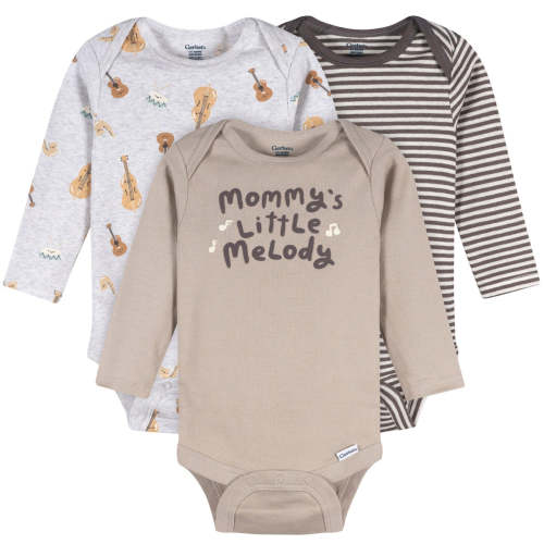3-Pack Baby Neutral Little Melody Long Sleeve Onesies® Bodysuits – Gerber Childrenswear