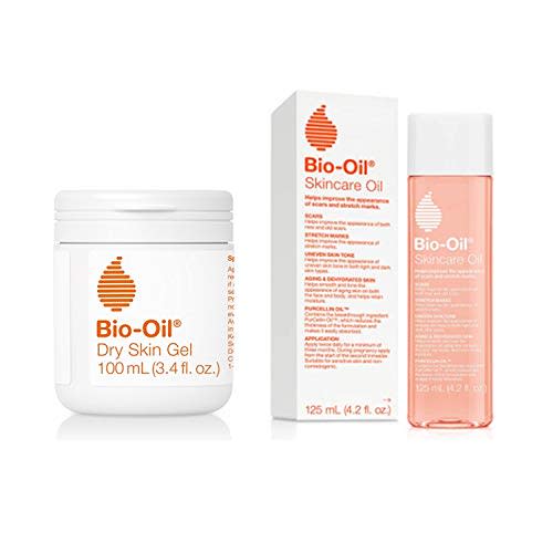 Bio-Oil Skincare Body Oil for Scars and Stretchmarks (4 Oz) and Moisturizing Dry Skin Gel (3.4 Oz), Hydration and Healing Variety Pack for Dry, Damaged Skin, Non-Comedogenic, For All Skin Types