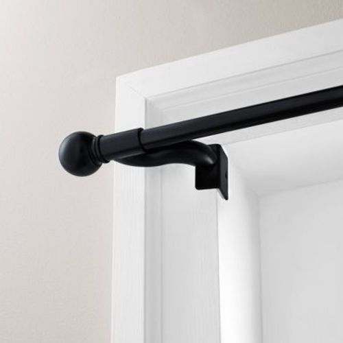 48"-84" Twist and Shout Easy Install Curtain Rod Matte Black - Room Essentials™: No Drill Tension Rod, Steel