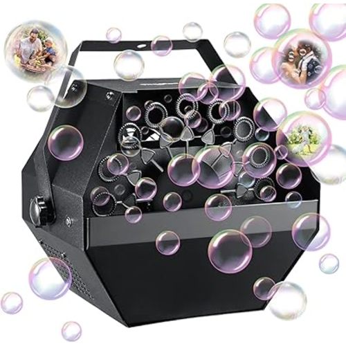Theefun Bubble Machine: 750ML Metal Automatic Bubble Maker, Portable Professional Bubble Blower Operated by Plug-in Big Bubble Machine for Parties Stages Weddings Indoor and Outdoor Use