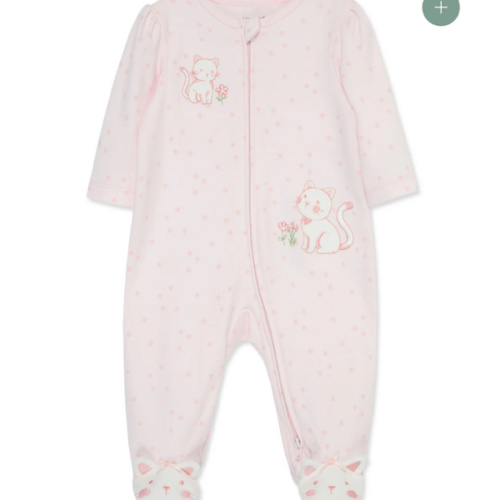 Sweet Kitties 2-Way-Zip Footed One-Piece