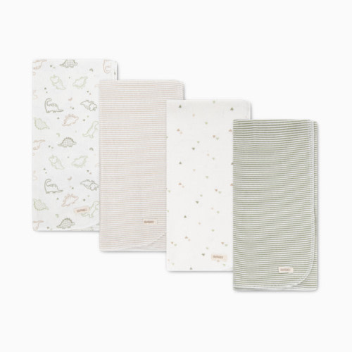 4-Piece Flannel Receiving Blanket - Celadon Green