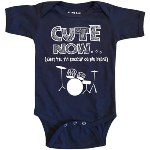 Cute Now... Wait 'Til I'm Rockin' On The Drums Infant Baby Drummer Music Bodysuit Cotton