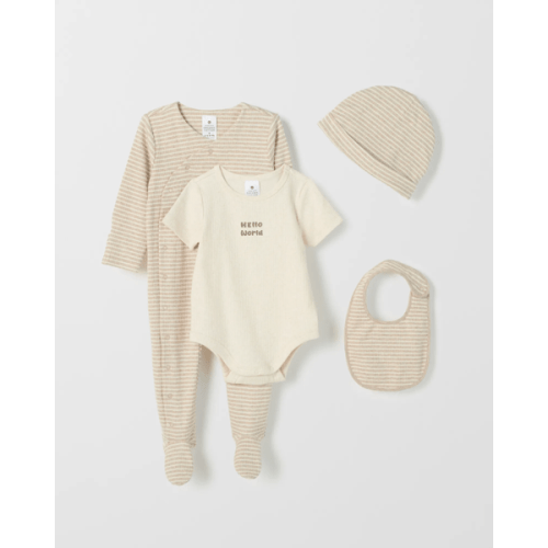 Baby Organic Cotton Rib Starter Coverall Kit