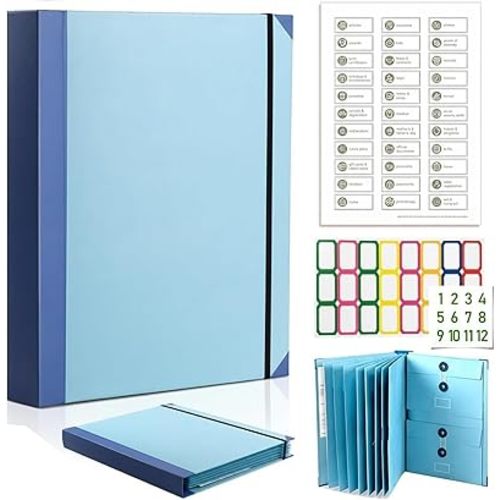 The Life Book Document Organizer, Binder for Important Documents, 2026 New The Folio in Case I Die Binder, Family Emergency Planner, End of Lifeorganizer Paper File Folio Organizer with Labels (Blue)