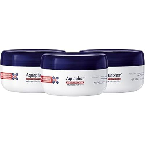 Aquaphor Healing Ointment - Skin Protectant for Dry Cracked Skin - Hands, Heels, Elbows - 2.8 oz Jar (Pack of 3)