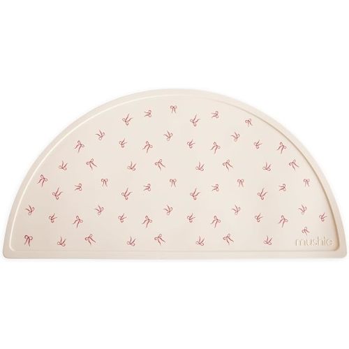 mushie Silicone Placemat for Kids | BPA-Free Non-Slip Design (Bows)
