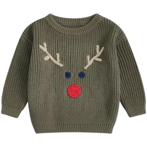 Toddler Baby Girl Boy Christmas Outfit My First Christmas/Elk Embroidery Sweater Crewneck Sweatshirt Xmas Clothes