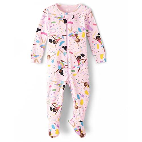 The Children's Place baby-girls And Toddler Snug Fit 100% Cotton One Piece Zip Front Footed Pajama