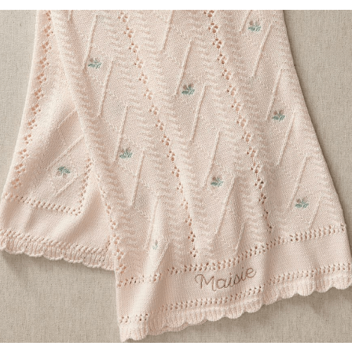 Bria Hammel Rose Pointelle Baby Blanket