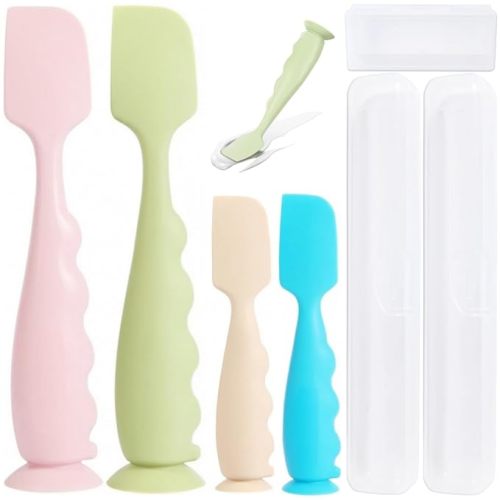 Diaper Cream Spatula 4 Pack,Soft Baby Butt Spatula baby diaper cream Applicator,Convenient Diaper Rash spatula,Silicone Butt Paste spatula Brush (2 Large 2 Small)