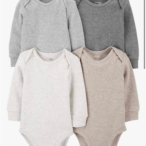 Simple Joys by Carter's Baby 4-pack Soft Thermal Long Sleeve Bodysuits