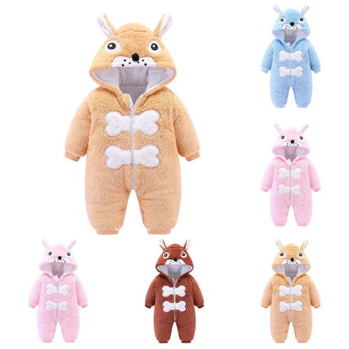 Ahuyic Toddler Kids Casual Rompers, Autumns And Winters Kids Long Sleeved JumpSuit,Autumns And Winter Thickened Boys And Girls Long-sleeved Jumpsuit Newborn Clothing Toddler Kids Warm Coat