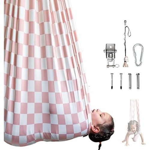 Bouncee Sensory Swing I 55"x60" Indoor or Outdoor Hammock I Special Needs I Autism I Relaxing Calming Pod I Holds up to 200 Pounds I Pink