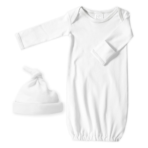 Pajama Gown and Hat Gift Set - Pure White – SwaddleDesigns
