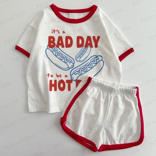 IT'S A BAD DAY TO BE A HOT DOG Baby T-shirt and Shorts 2-Piece Set
