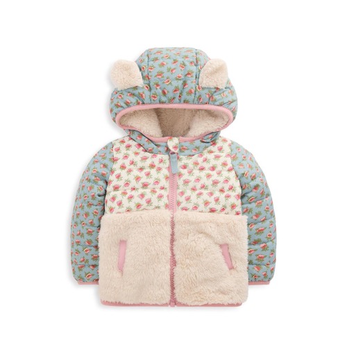 Kids' Mixed Borg Hooded Jacket