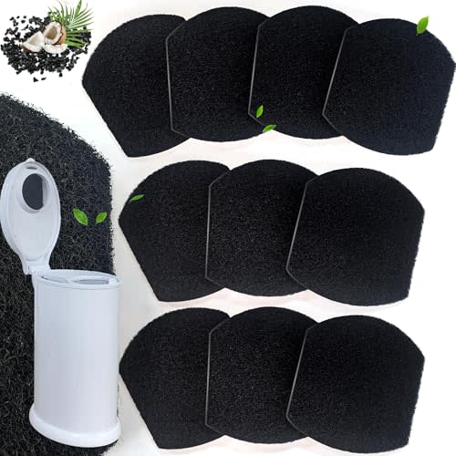 NewKe 10 Pack Baby Diaper Pail Deodorizer Refills Compatible with Ubbi Diaper Pail, Activated Charcoal Deodorizer Filters, Odor Eliminating, Precise fit, Keep Nursery Fresh