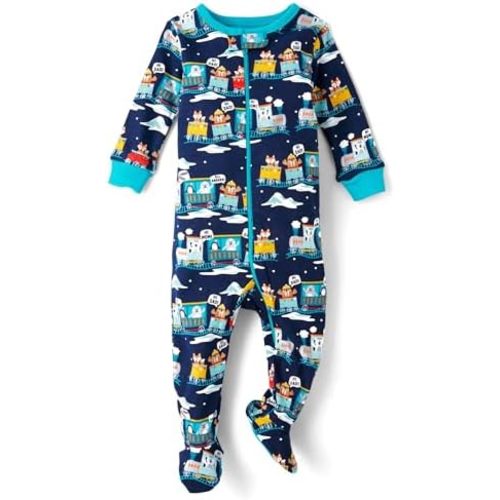 The Children's Place baby-boys And Toddler Long Sleeve 100% Cotton Zip-front One Piece Footed Pajama