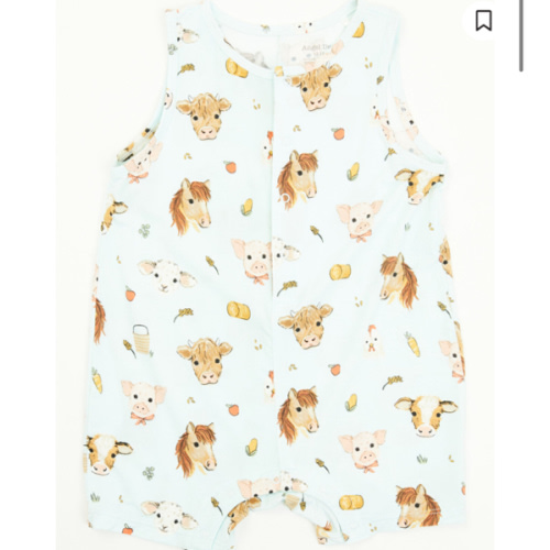 Angel Dear Infant Boys' Animal Faces Sleeveless Romper Onesie | Boot Barn