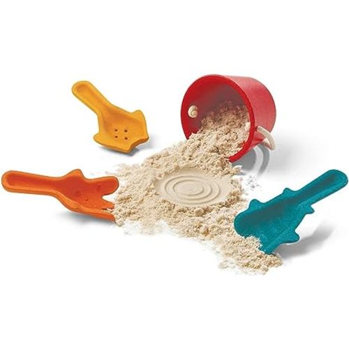 PlanToys Beach and Sand Play Set (5803) | Sustainably Made from Rubberwood and Non-Toxic Paints and Dyes
