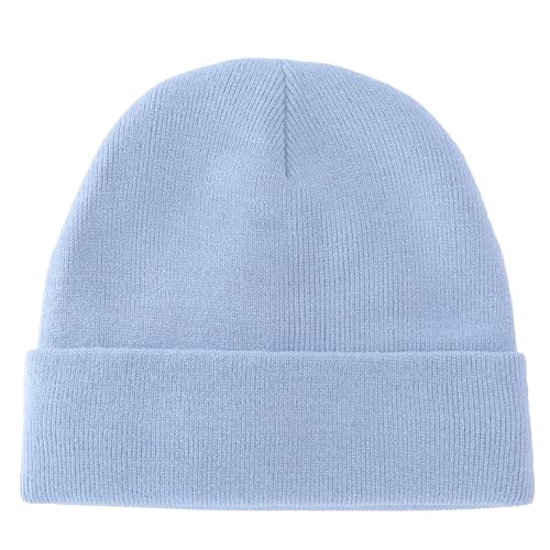 ROYBENS 100% Cotton Baby Beanie Cute Toddler Winter Hat Knit Caps Ages 0-8 | Boys Girls Kids Newborn Soft Knit Cuffed Caps Beanies,100% Cotton,Skin-Friendly,Double-Layer Growing Hat,Kids Warm Gifts