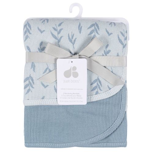 Just Born Baby 2 Pack Cotton Thermal Blankets