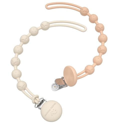 Cuddle Campus Silicone Pacifier Clip Holder with One Piece Design, Pack of 2 Soft Flexible Binky Clips with Texture for Baby Boy and Girl(6m+)