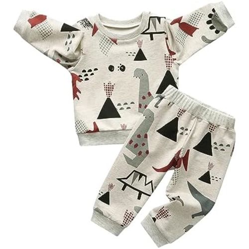 Toddler Baby Boy Clothes Animal Style Long Sleeve Tops Sweatsuit Pants Outfits Set