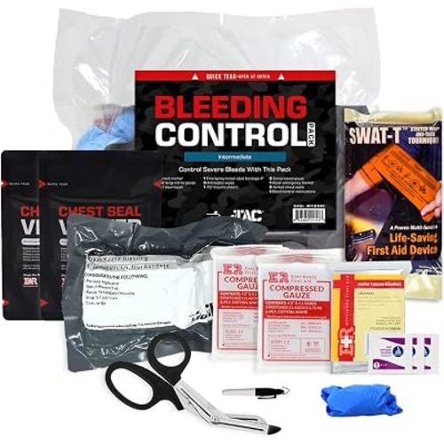 MediTac Intermediate Bleeding Control Pack Feat. SWAT-T Tourniquet, Emergency Bandage and Compressed Gauze Dressing - Intermediate