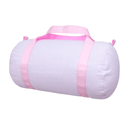 Pink Seersucker Roll Duffel