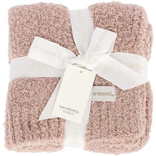 Saranoni Bamboni Luxury Baby Blanket | Cozy & Soft Plush Receiving Blankets | Perfect for Girls & Infant Baby Boy Blankets | Pink - 30” x 40"