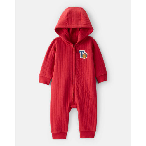 Baby Boy Tiger Quilted Long-Sleeve Jumpsuit - Red - Carter's | Carter's